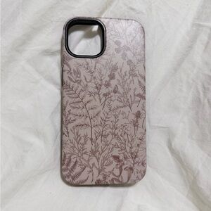 Floral Pattern Phone Case - Brown